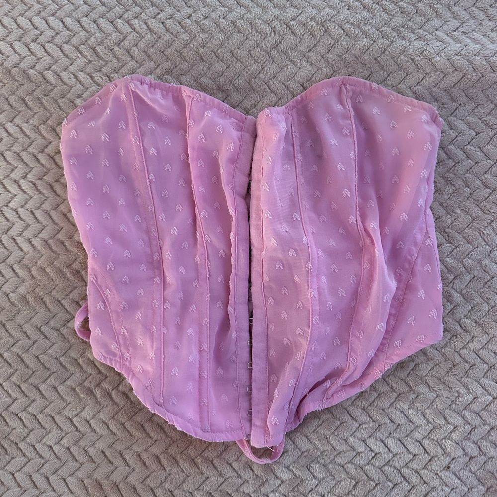 Pink Strapless Corset Top Valentine’s day